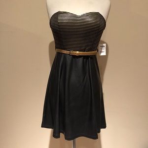Women Black Gold Cocktail Dress